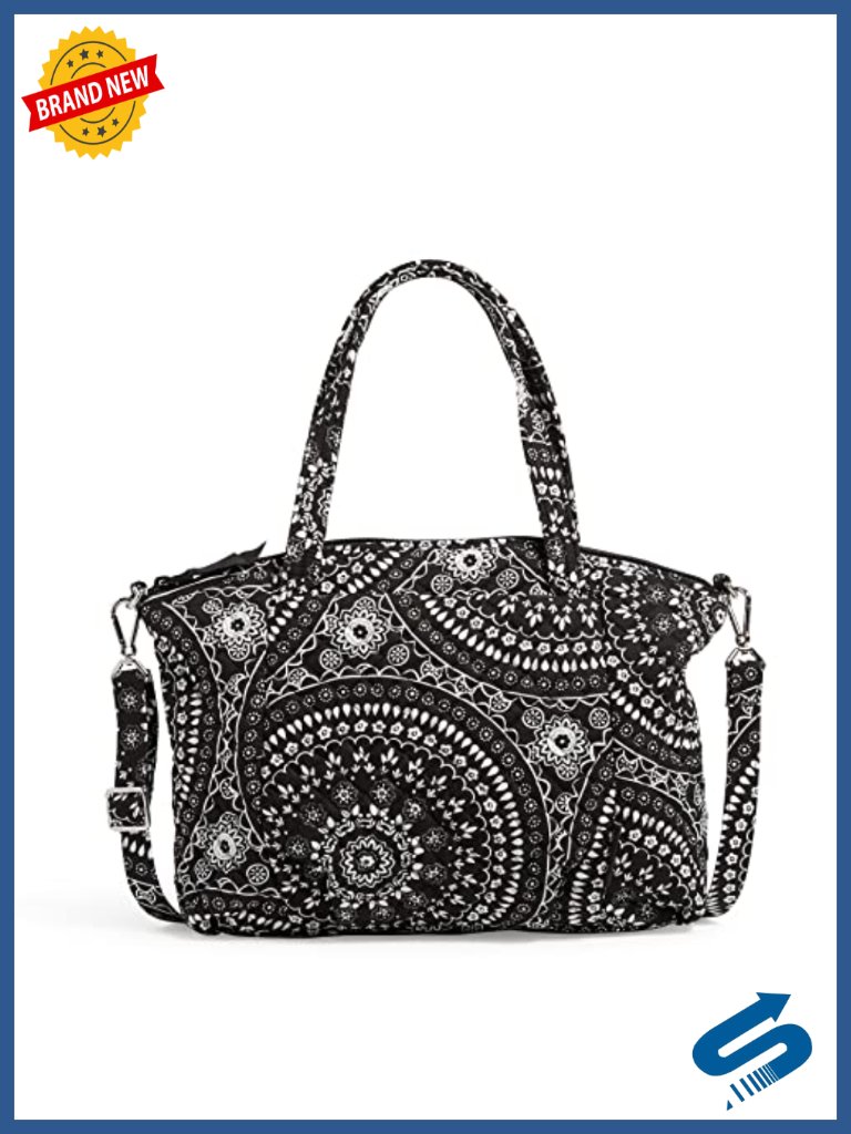 Recycled Cotton Pleated Multi-Strap Shoulder Satchel Purse